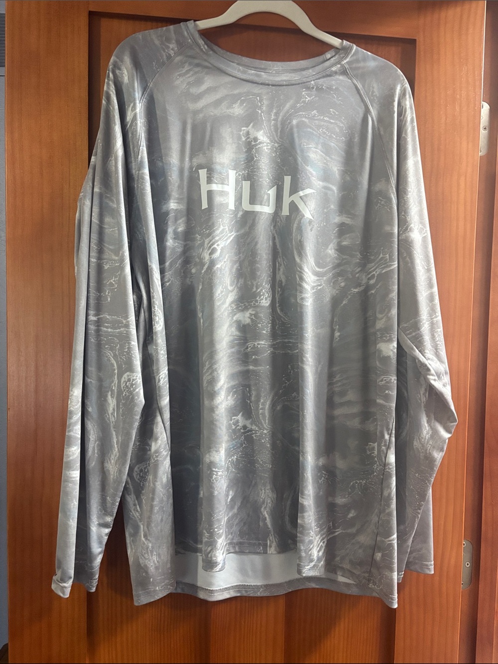 Huk Marbled Gray Long Sleeve Performance Tee